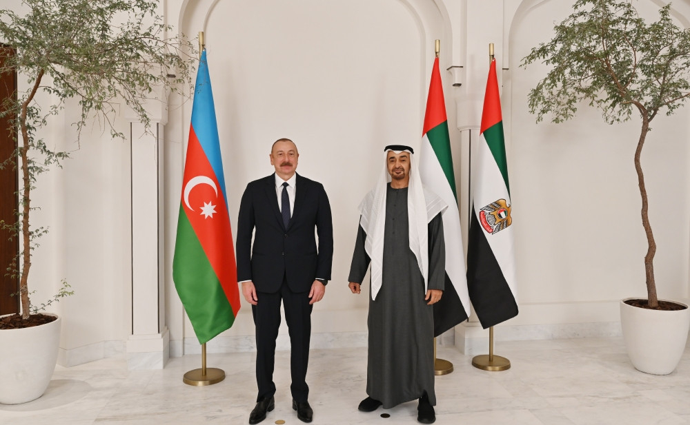 Prezident İlham Əliyev BƏƏ Prezidenti Şeyx Məhəmməd bin Zayed Al Nəhyan ilə görüşüb