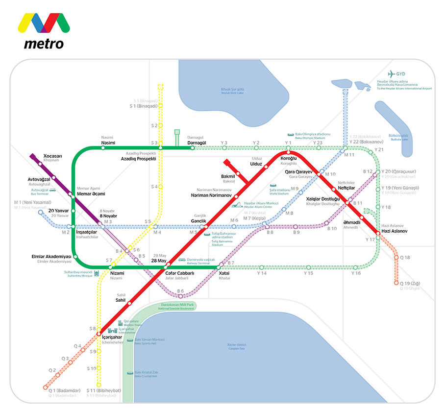 2040-cı ilə qədər Bakının bu ərazilərində metrostansiyalar olacaq