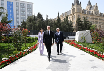 Prezident və Birinci xanım Botanika İnstitutunun yeni binasının açılışında