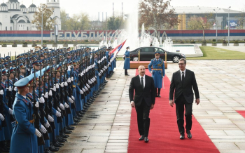 Prezident İlham Əliyevin Belqradda rəsmi qarşılanma mərasimi olub